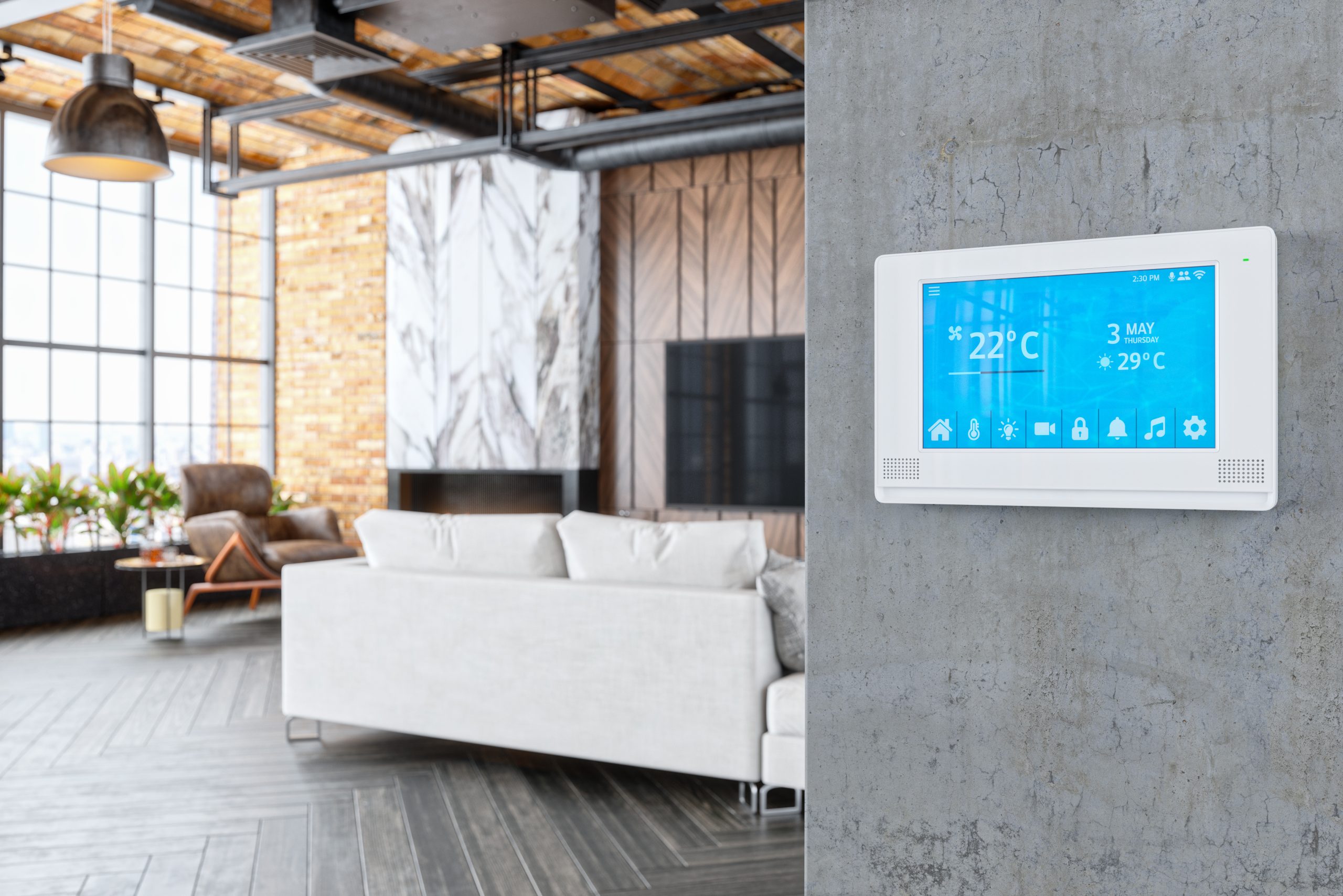 Smart-Home-Wohnzimmer, Raumklima Heizung Automatisierungssystem